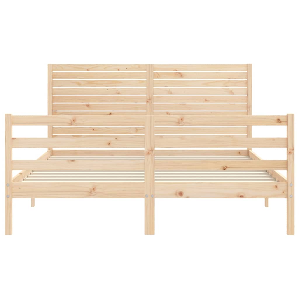Bed Frame without Mattress 160x200 cm Solid Wood