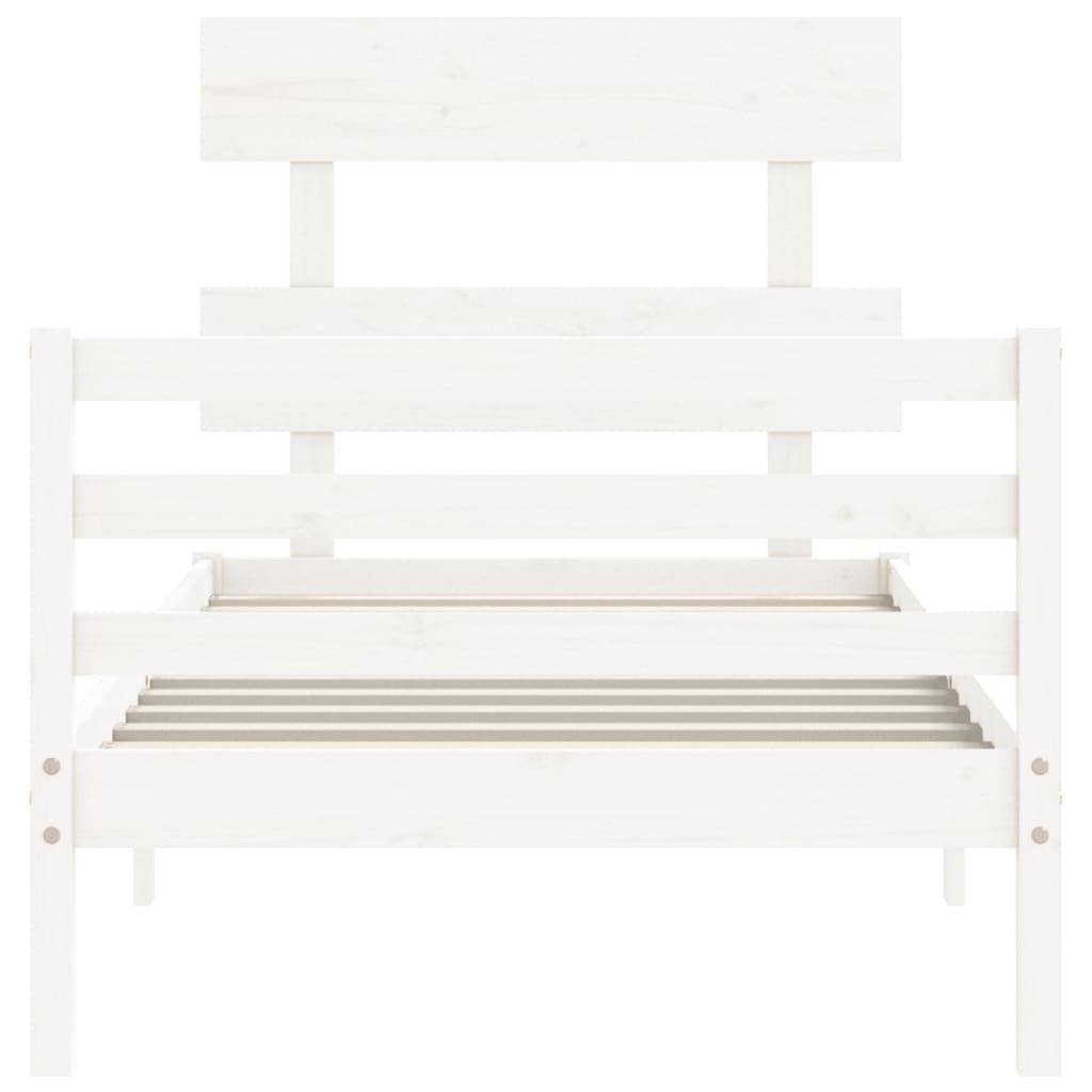 Bed Frame without Mattress White 90x200 cm Solid Wood