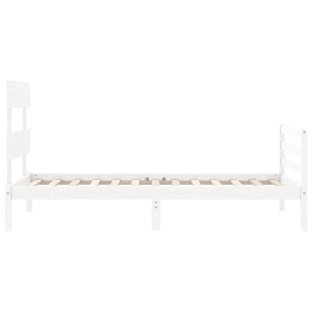 Bed Frame without Mattress White 90x200 cm Solid Wood