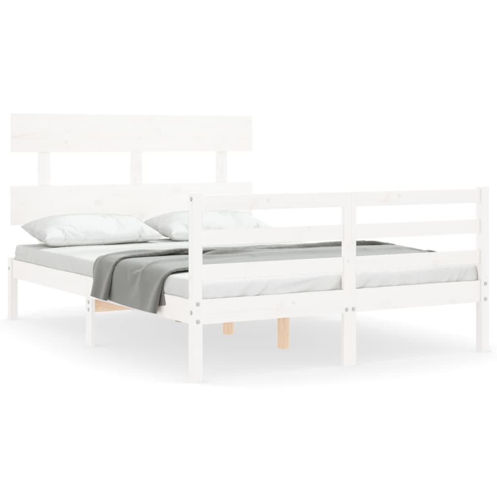 Bed Frame without Mattress White 120x200 cm Solid Wood