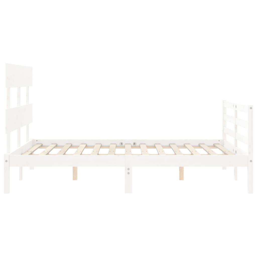 Bed Frame without Mattress White 120x200 cm Solid Wood