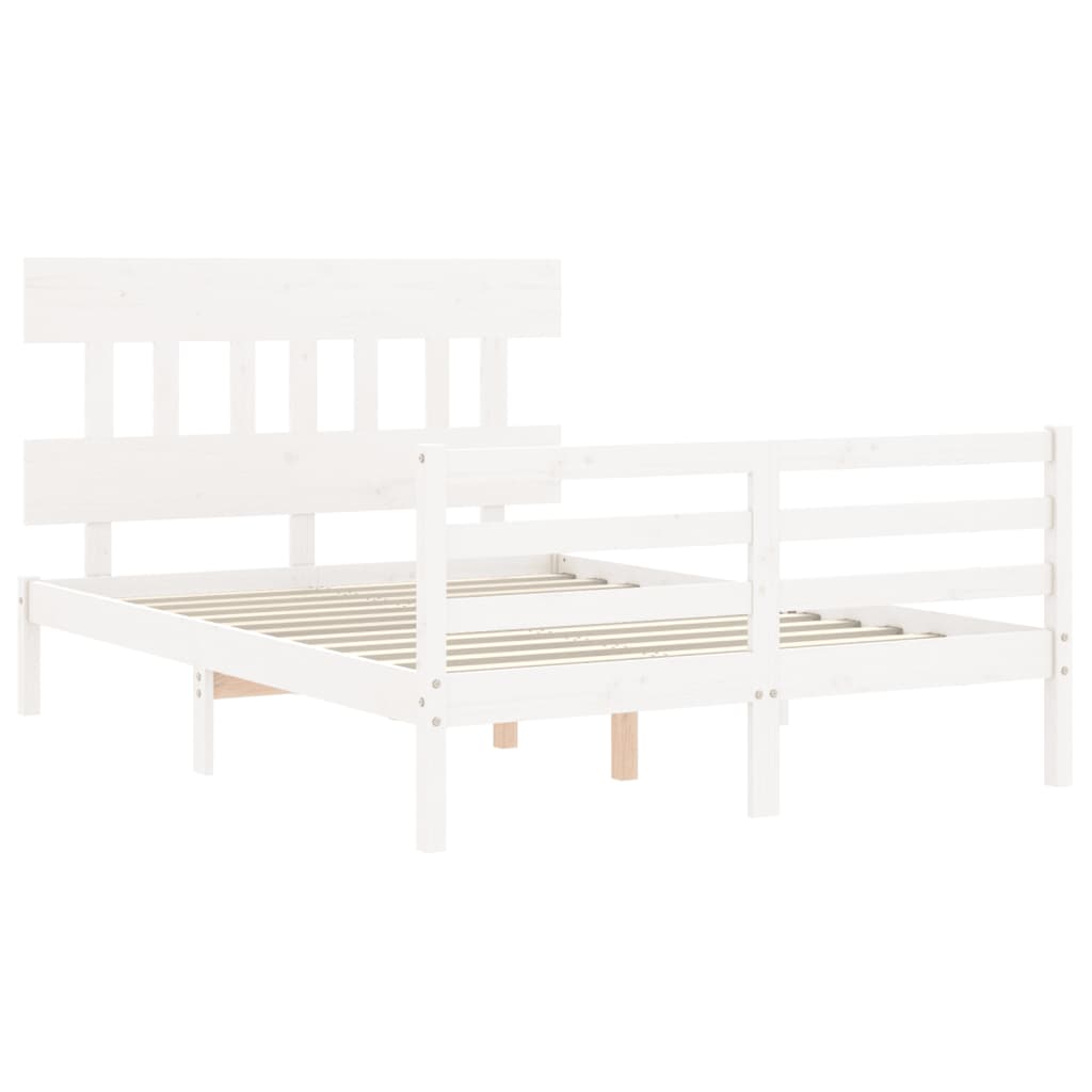 Bed Frame without Mattress White 140x200 cm Solid Wood