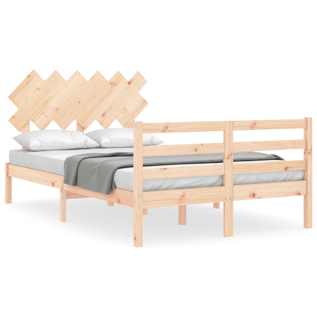 Bed Frame without Mattress Double Solid Wood