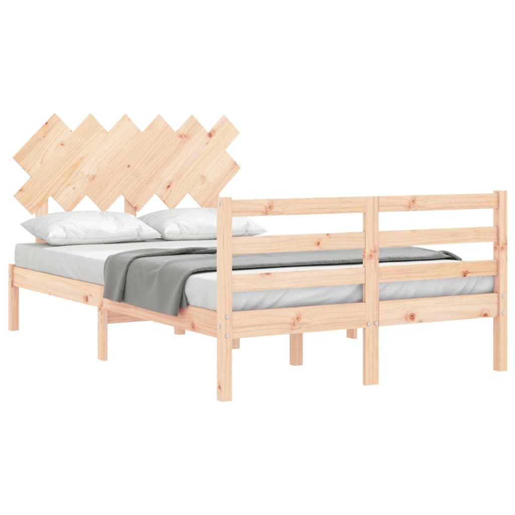Bed Frame without Mattress Double Solid Wood