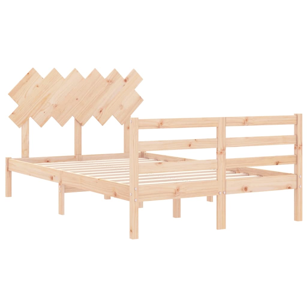 Bed Frame without Mattress Double Solid Wood