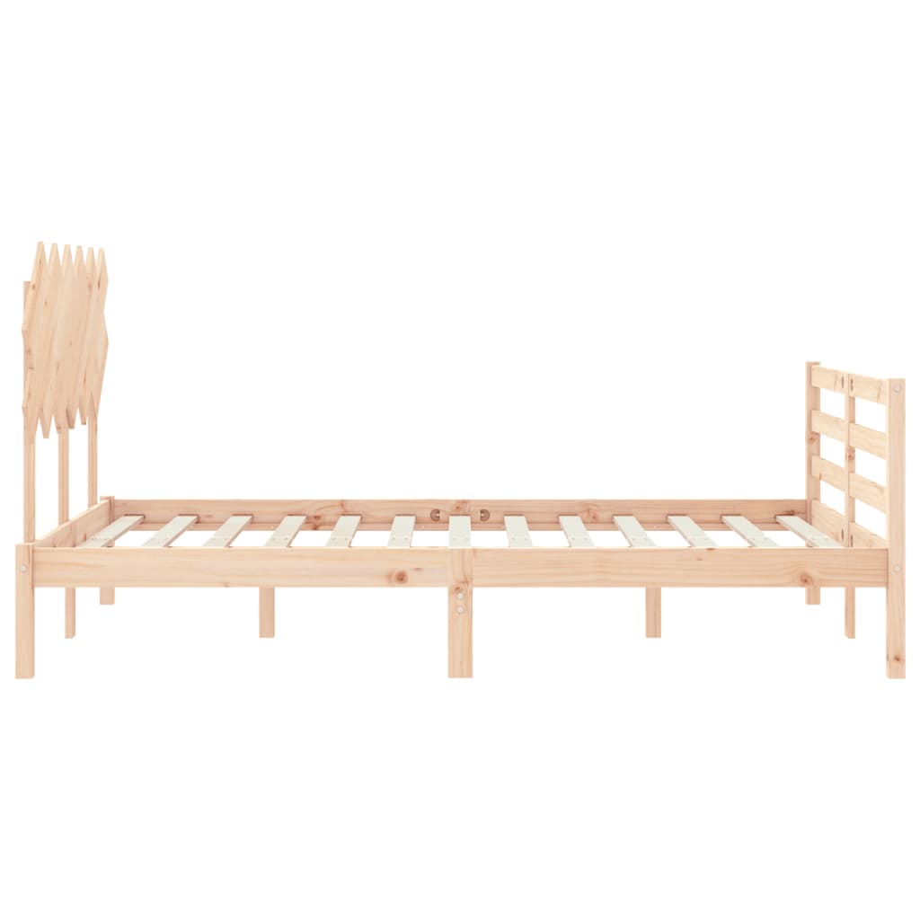 Bed Frame without Mattress Double Solid Wood