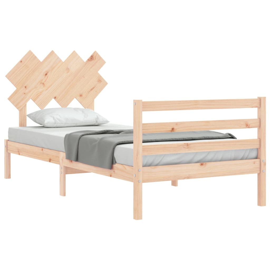 Bed Frame without Mattress 90x200 cm Solid Wood
