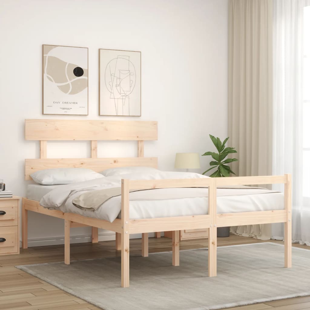 Senior Bed without Mattress 140x200 cm Solid Wood
