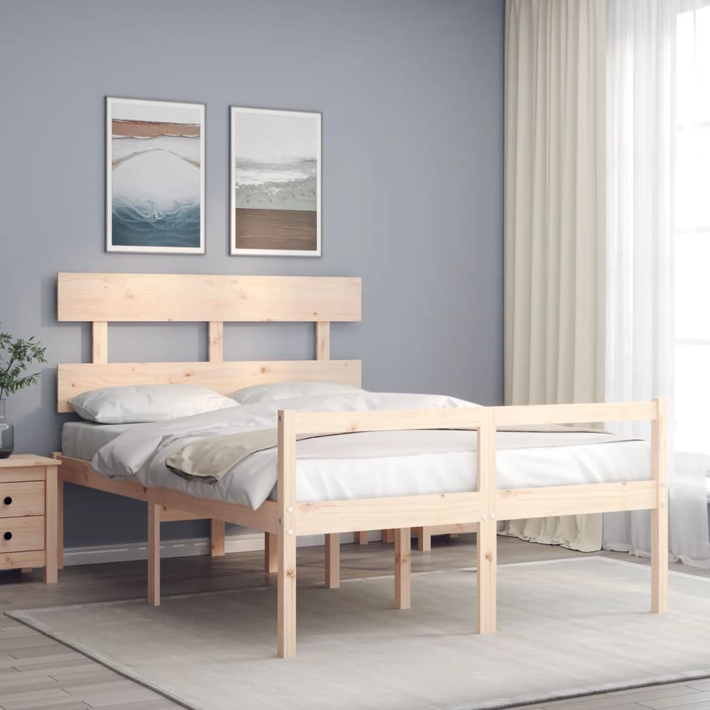 Senior Bed without Mattress 140x200 cm Solid Wood