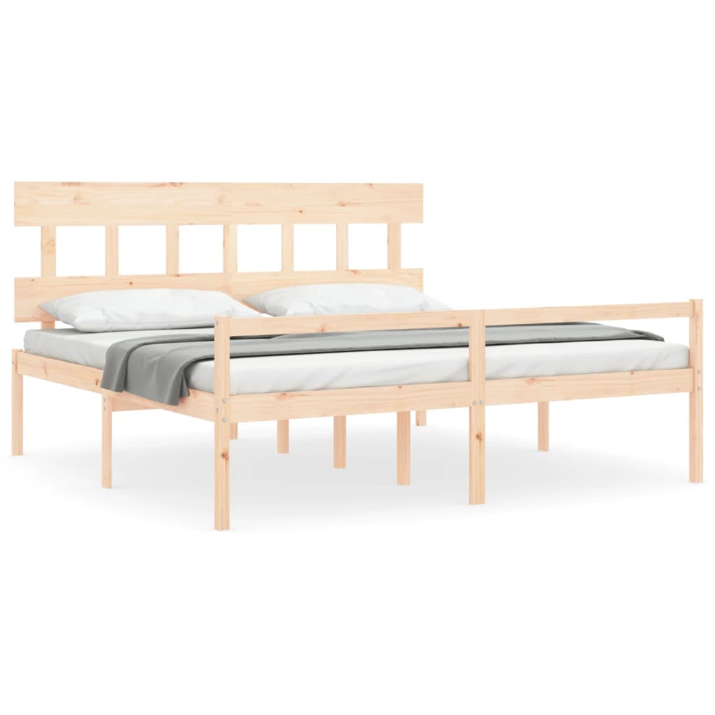 Senior Bed without Mattress Super King Size Solid Wood