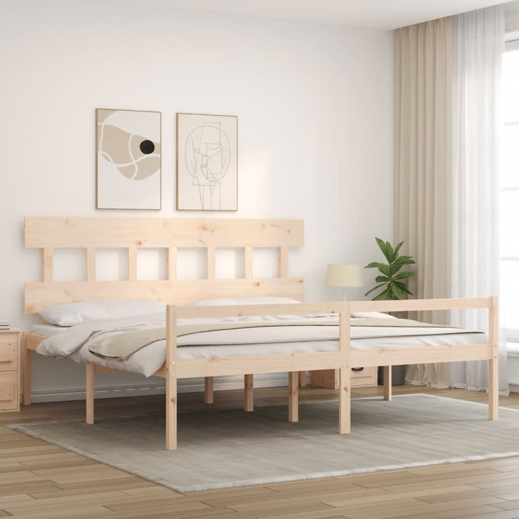 Senior Bed without Mattress Super King Size Solid Wood