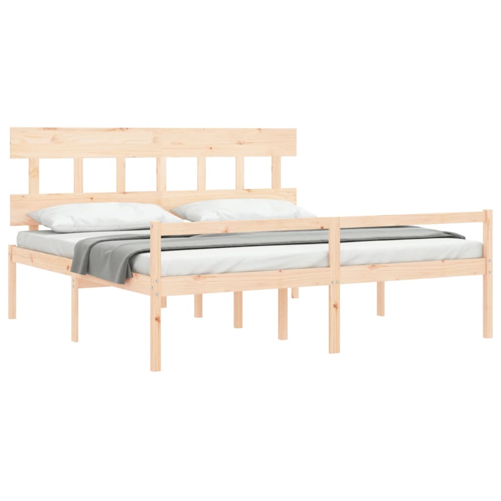 Senior Bed without Mattress Super King Size Solid Wood