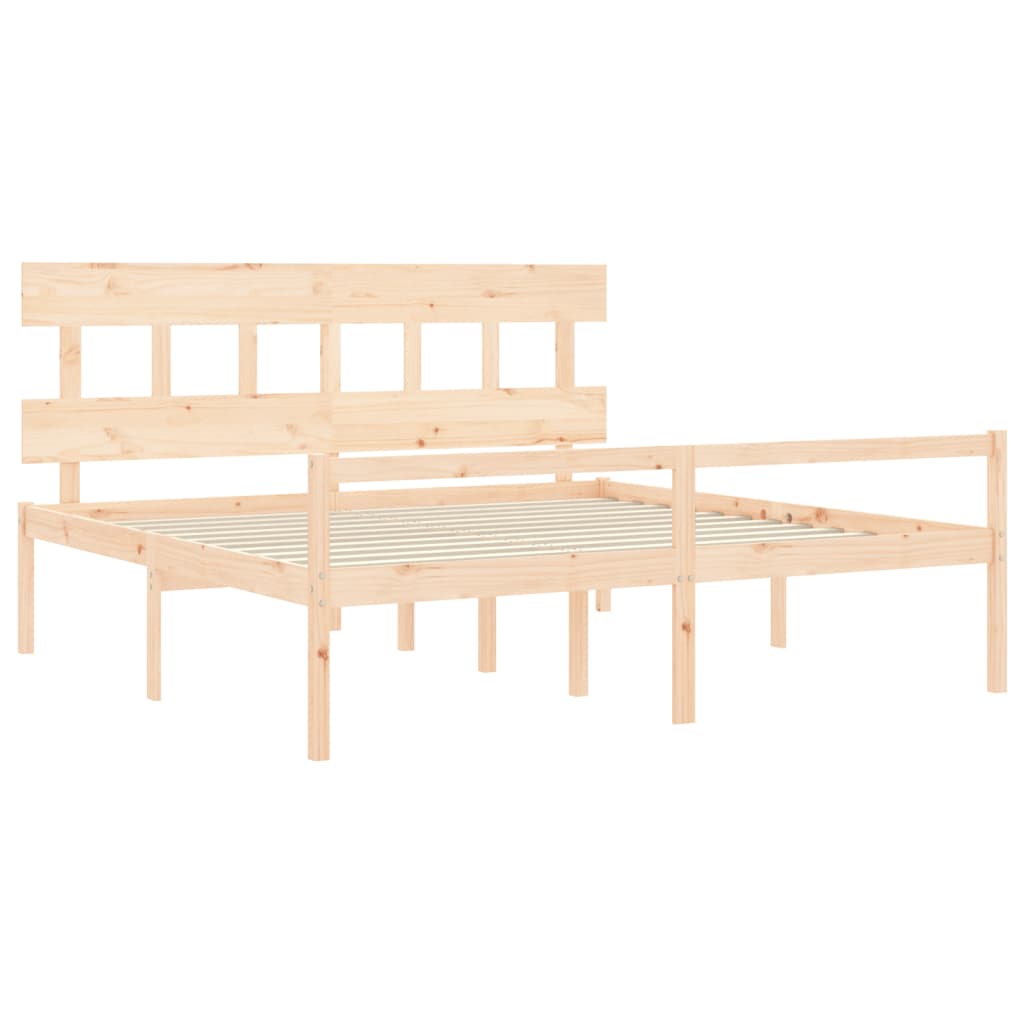 Senior Bed without Mattress Super King Size Solid Wood