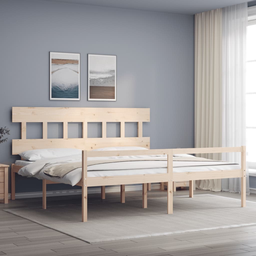 Senior Bed without Mattress Super King Size Solid Wood