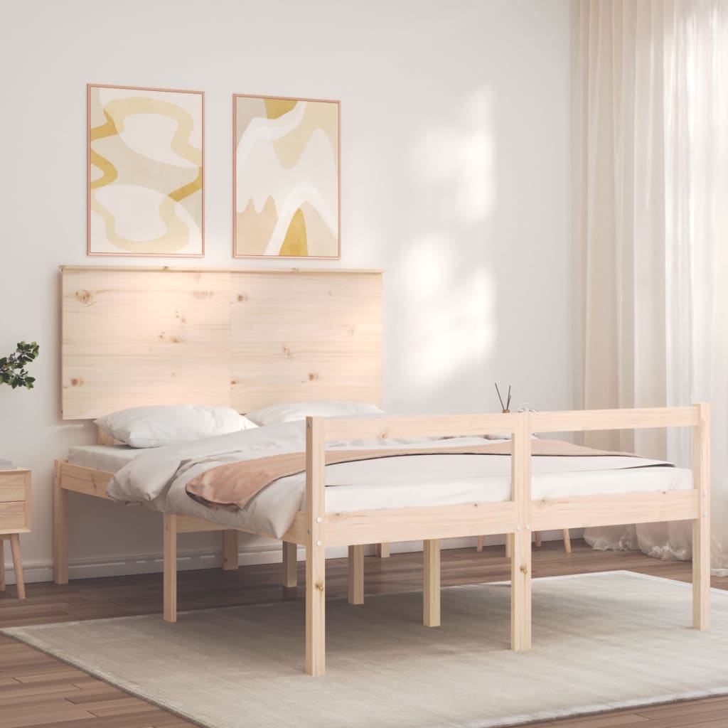 Senior Bed without Mattress 140x200 cm Solid Wood
