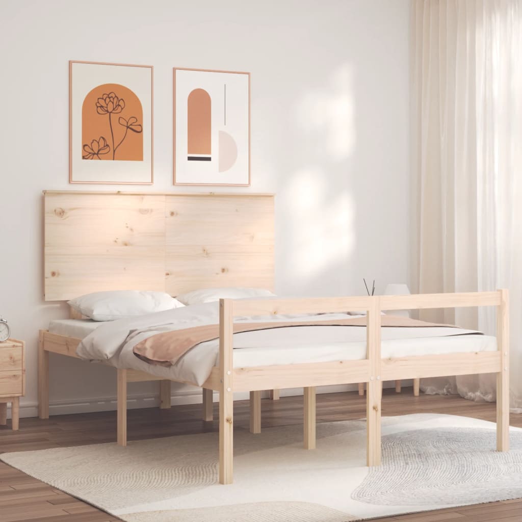 Senior Bed without Mattress 140x200 cm Solid Wood