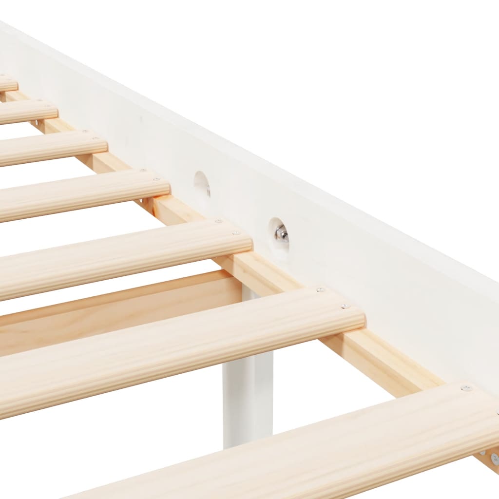 Senior Bed without Mattress White King Size Solid Wood
