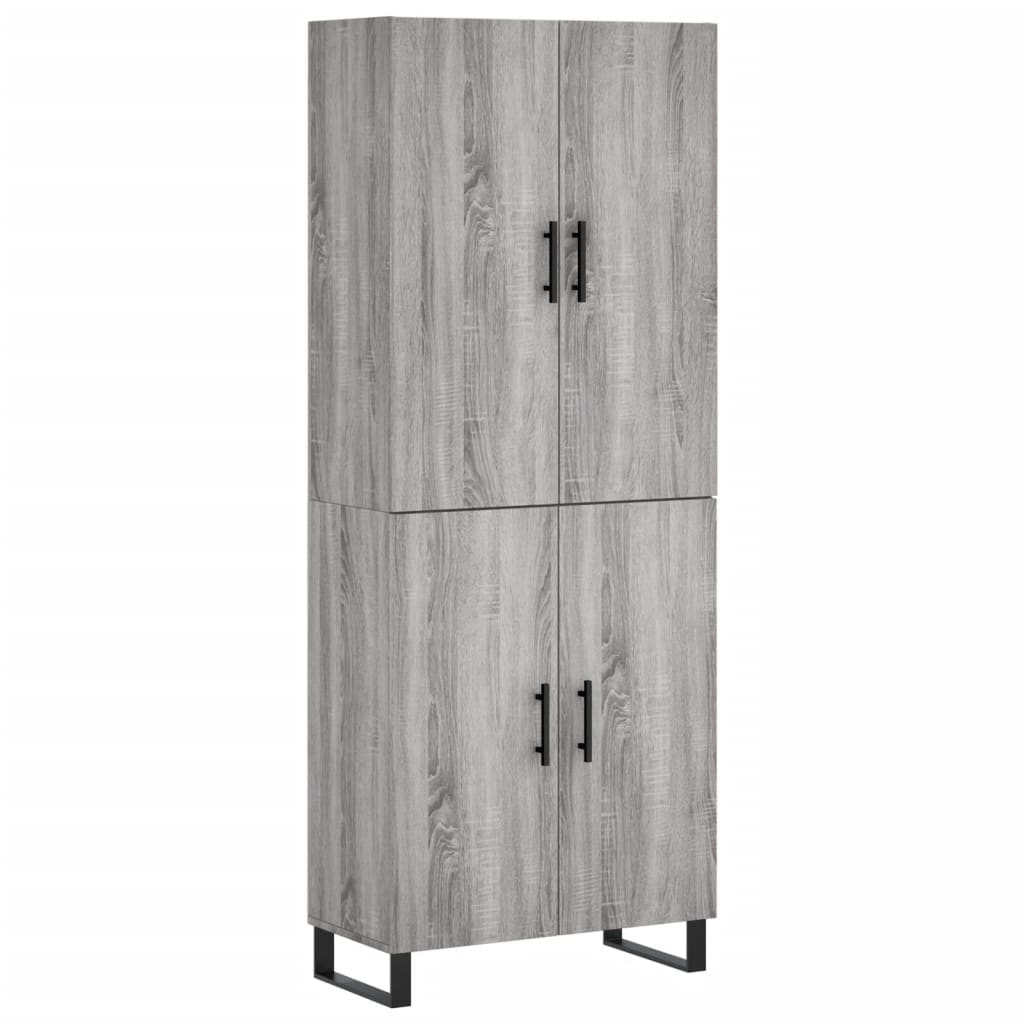Highboard Grey Sonoma 69.5x34x180 cm Engineered Wood