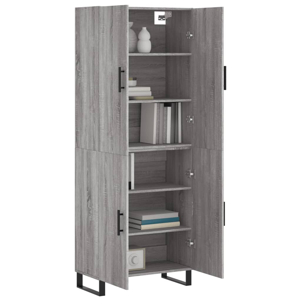 Highboard Grey Sonoma 69.5x34x180 cm Engineered Wood