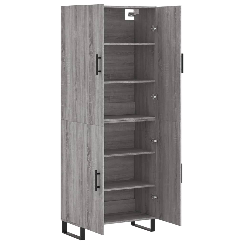 Highboard Grey Sonoma 69.5x34x180 cm Engineered Wood