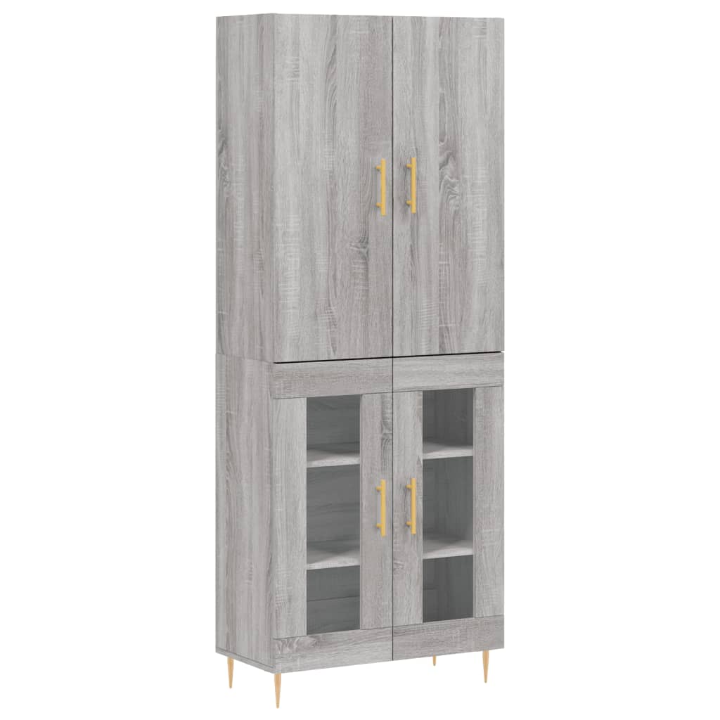 Highboard Grey Sonoma 69.5x34x180 cm Engineered Wood