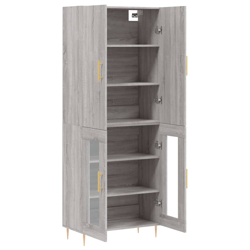 Highboard Grey Sonoma 69.5x34x180 cm Engineered Wood