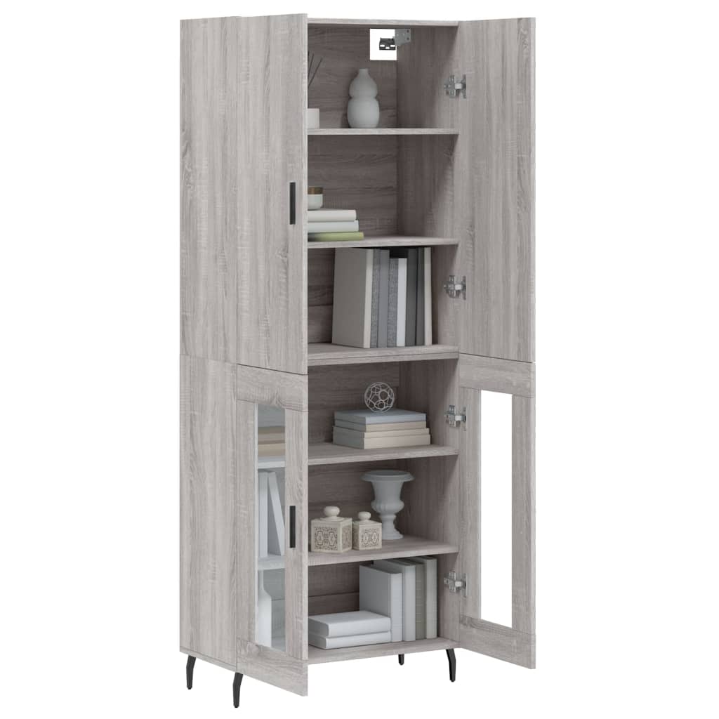 Highboard Grey Sonoma 69.5x34x180 cm Engineered Wood