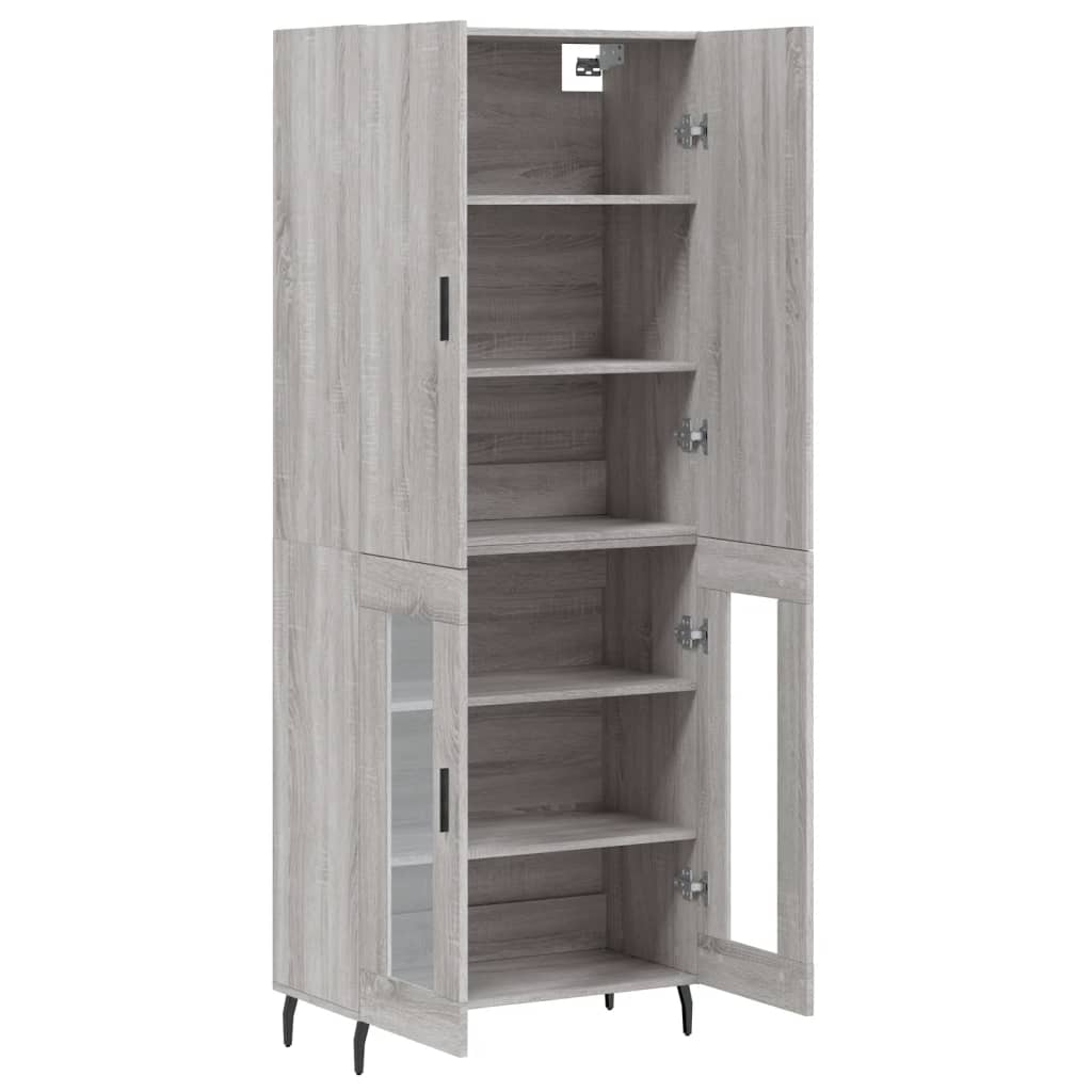 Highboard Grey Sonoma 69.5x34x180 cm Engineered Wood