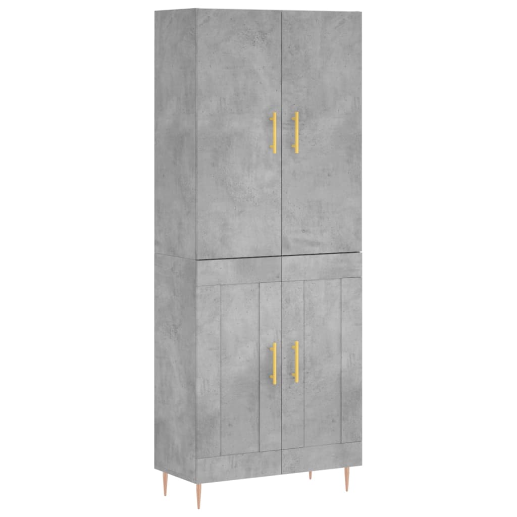 Highboard Concrete Grey 69.5x34x180 cm Engineered Wood