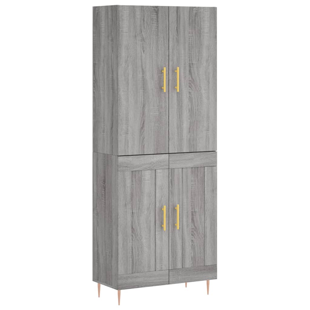 Highboard Grey Sonoma 69.5x34x180 cm Engineered Wood