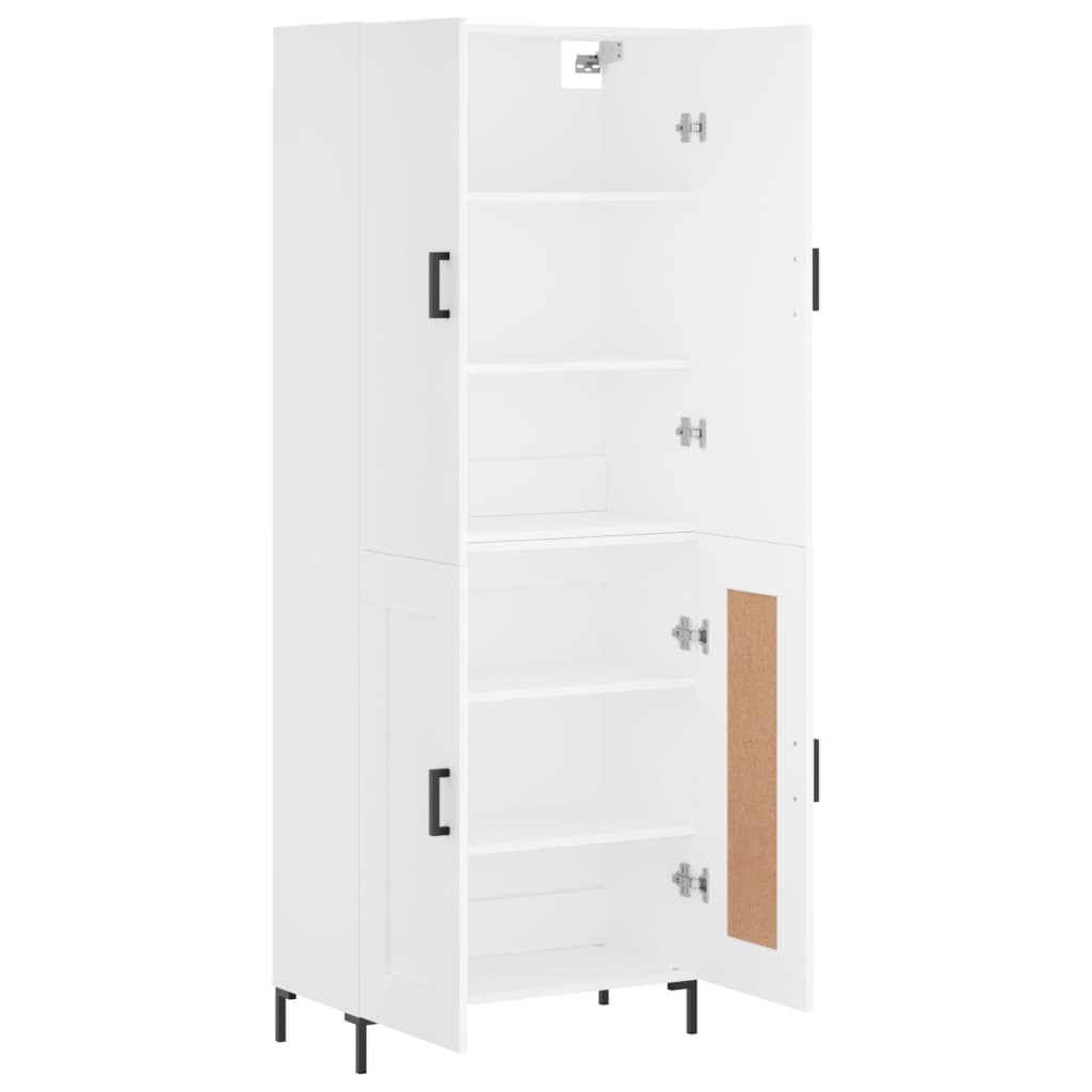 Highboard White 69.5x34x180 cm Engineered Wood