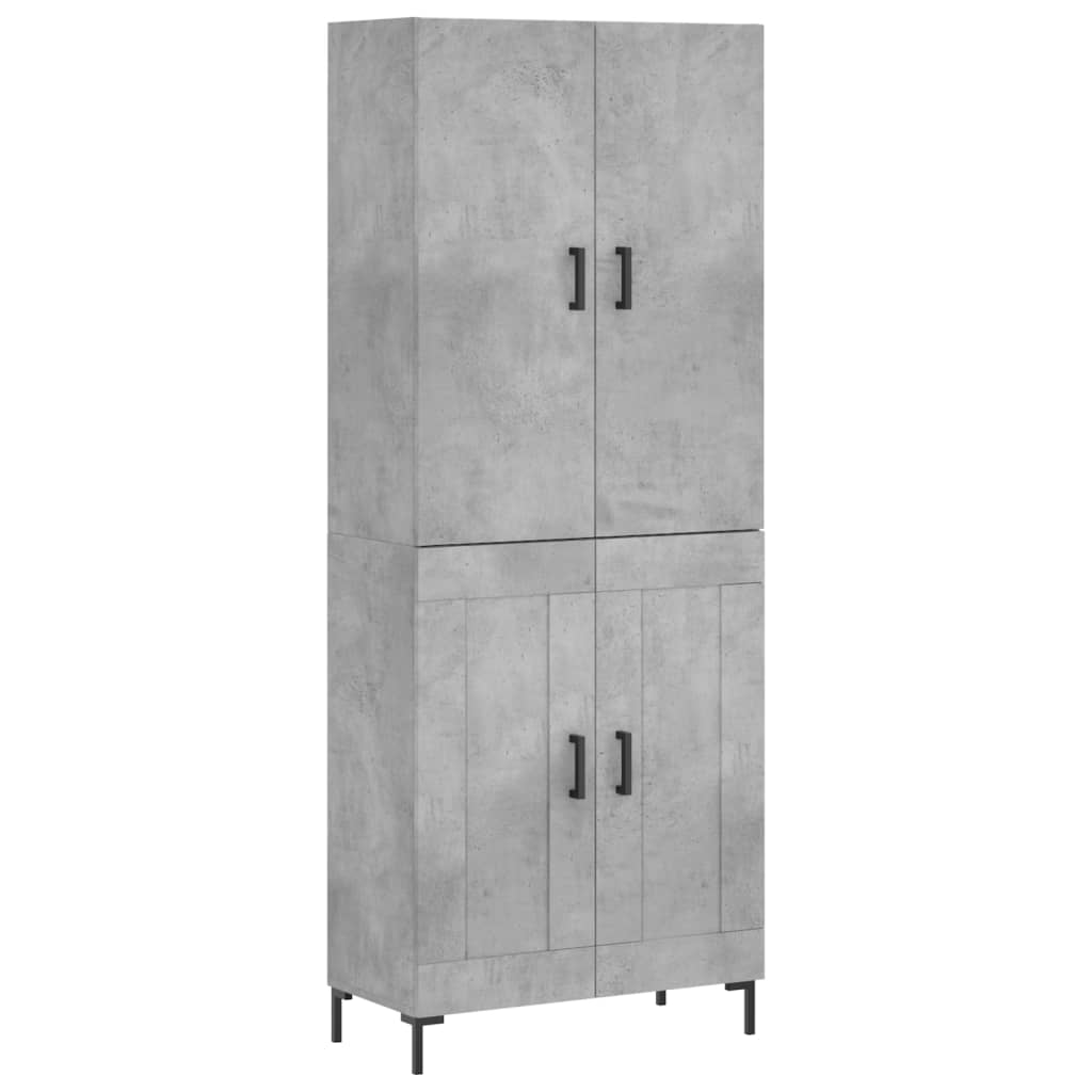 Highboard Concrete Grey 69.5x34x180 cm Engineered Wood
