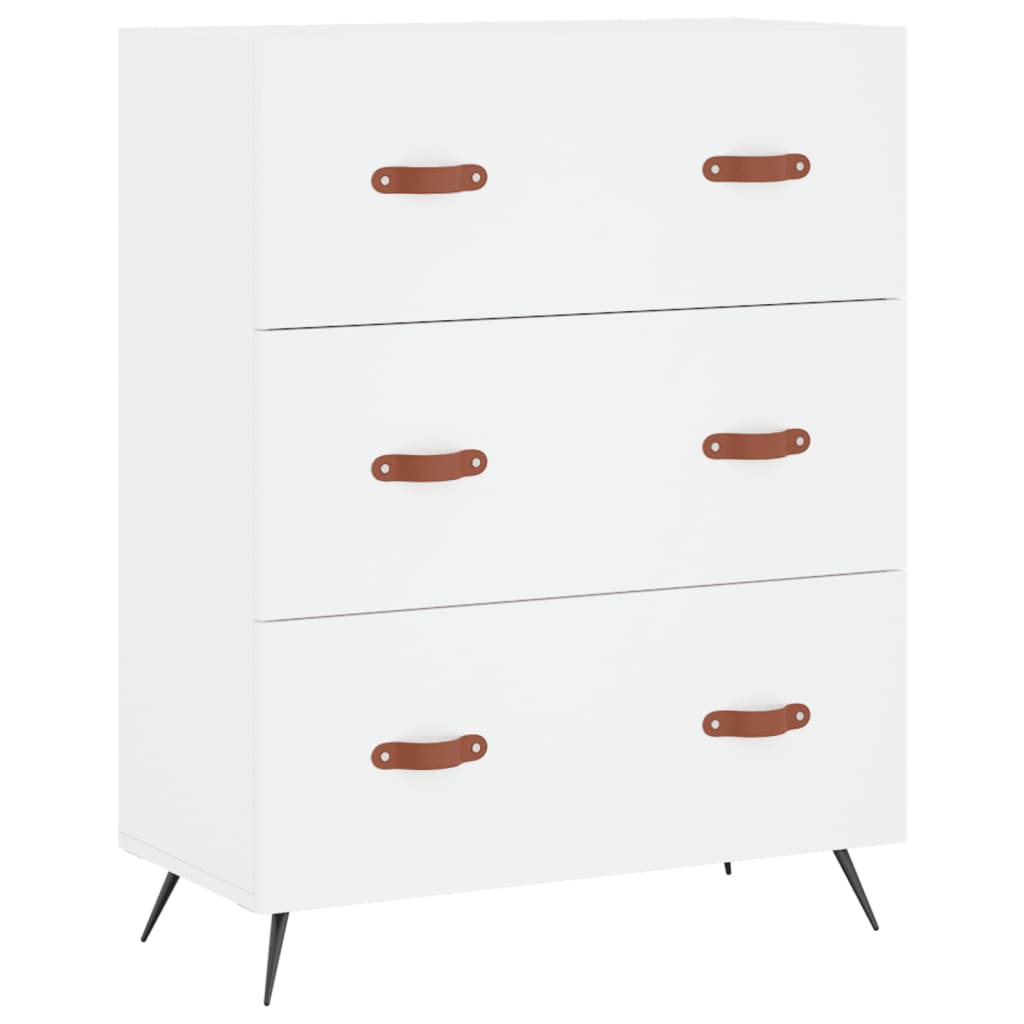 Highboard White 69.5x34x180 cm Engineered Wood