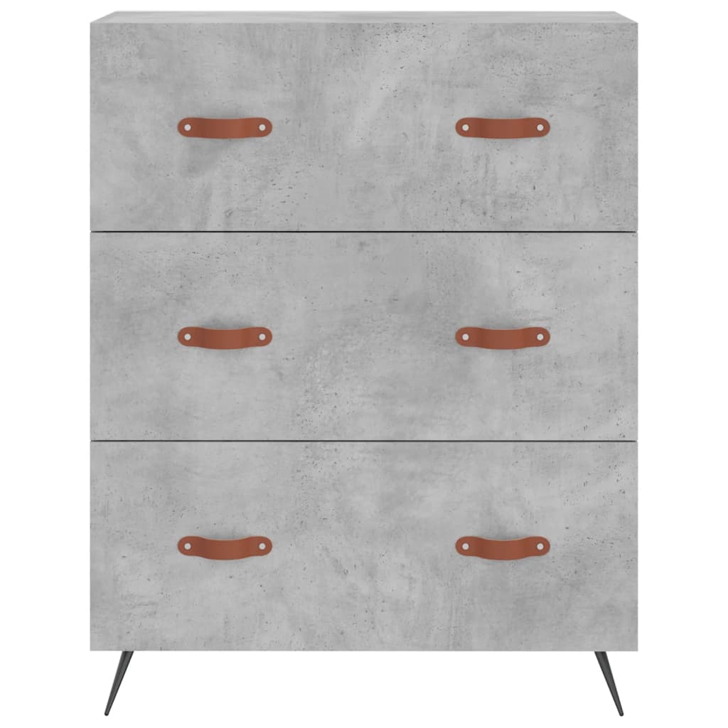 Highboard Concrete Grey 69.5x34x180 cm Engineered Wood