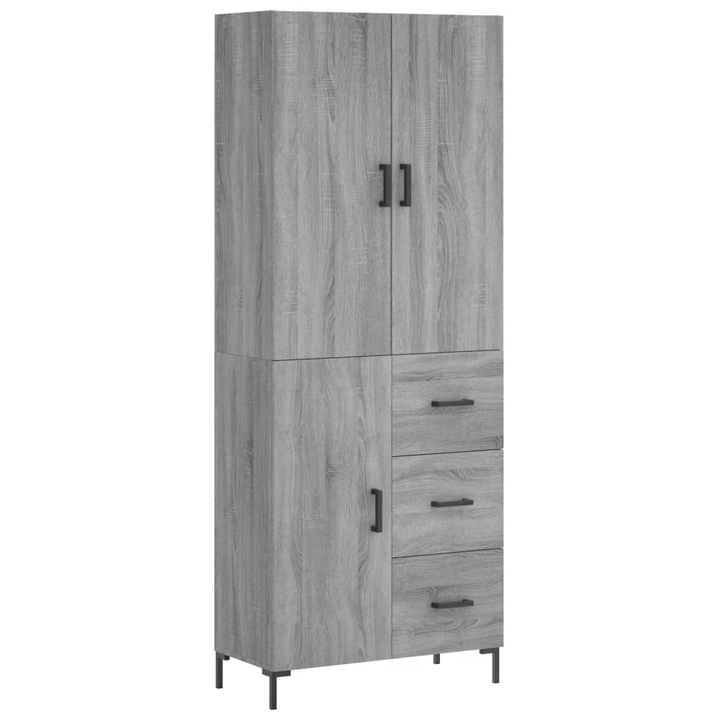 Highboard Grey Sonoma 69.5x34x180 cm Engineered Wood