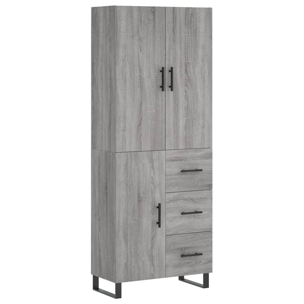 Highboard Grey Sonoma 69.5x34x180 cm Engineered Wood