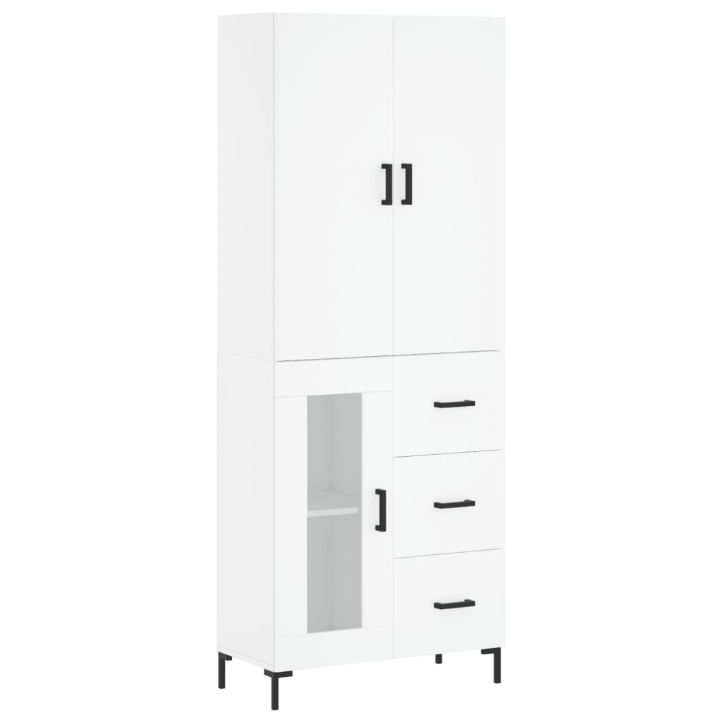 Highboard White 69.5x34x180 cm Engineered Wood