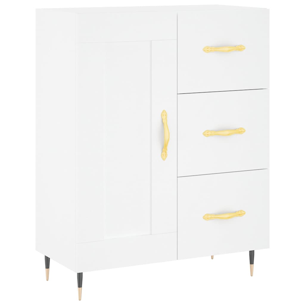 Highboard White 69.5x34x180 cm Engineered Wood