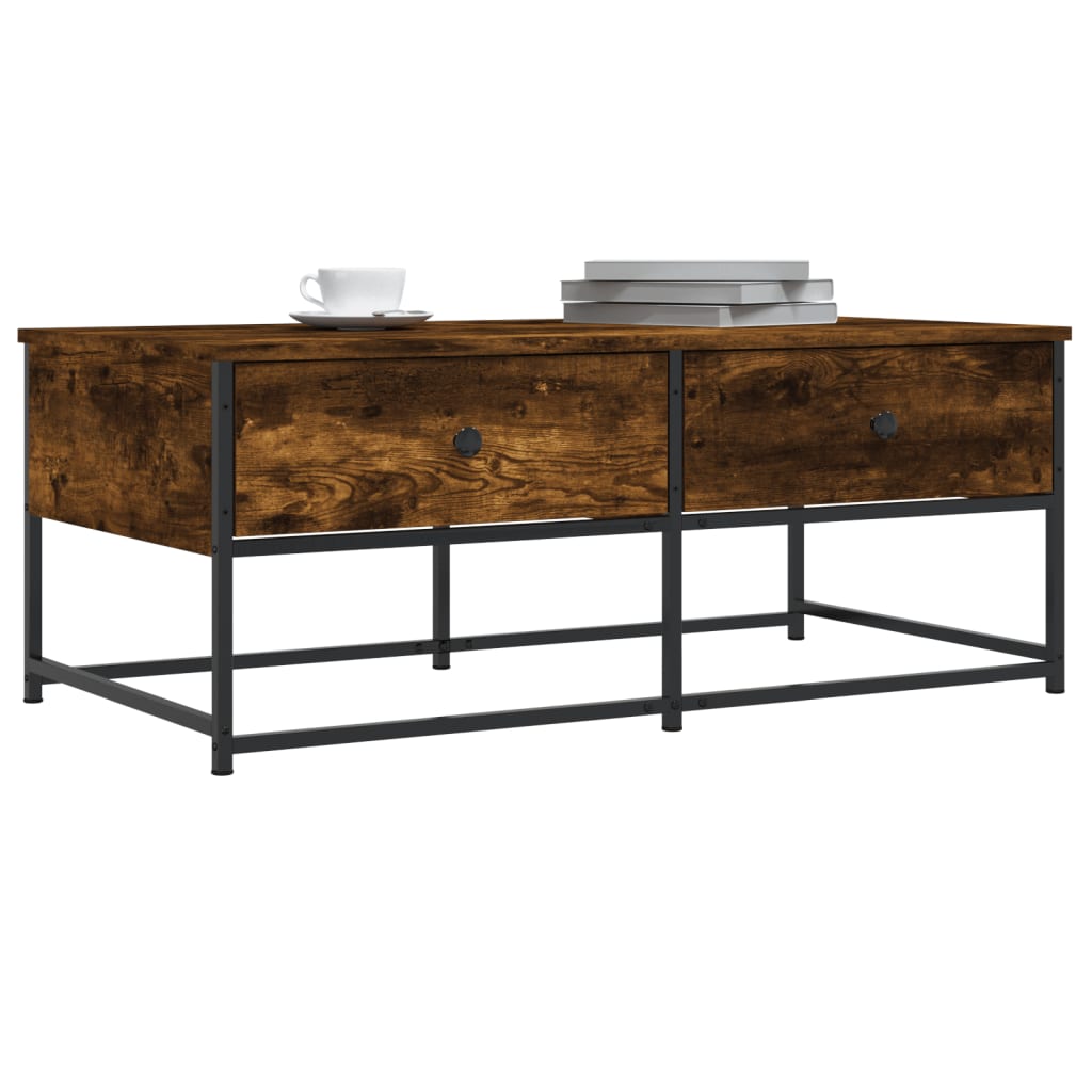 Coffee Table Smoked Oak 100x51x40 cm Engineered Wood