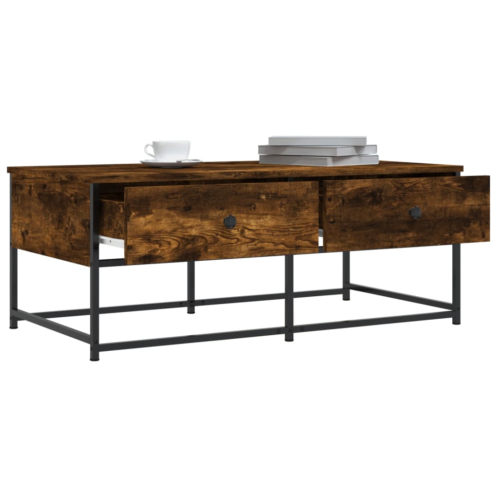 Coffee Table Smoked Oak 100x51x40 cm Engineered Wood