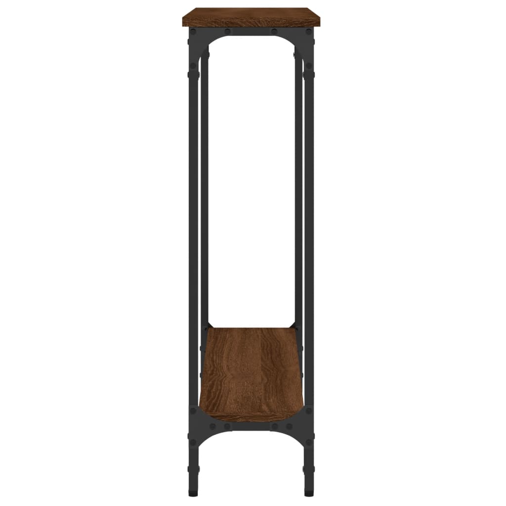 Console Table Brown Oak 75x22.5x75 cm Engineered Wood