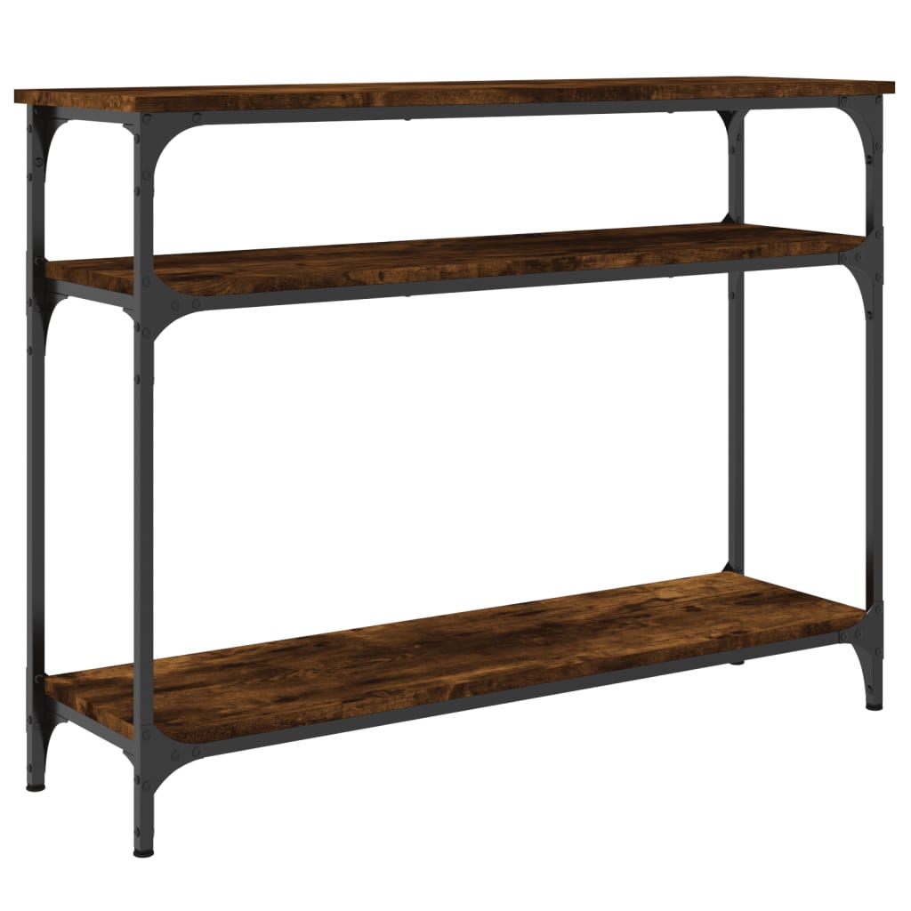 Console Table Smoked Oak 100x29x75 cm Engineered Wood