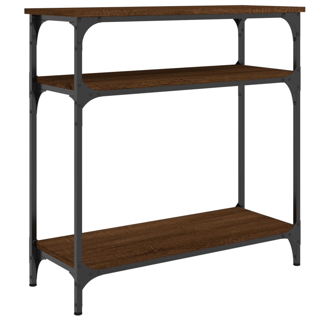 Console Table Brown Oak 75x29x75 cm Engineered Wood