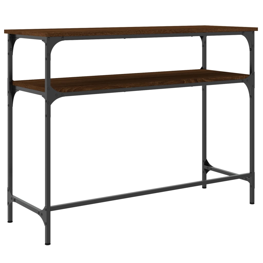 Console Table Brown Oak 100x35.5x75 cm Engineered Wood