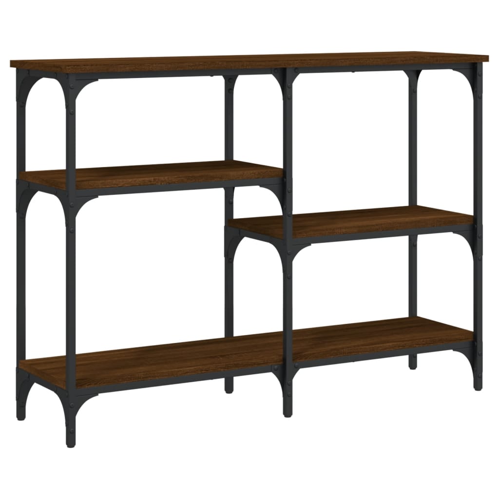 Console Table Brown Oak 102x29x75 cm Engineered Wood