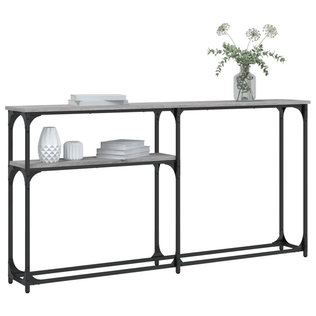 Console Table Grey Sonoma 145x22.5x75 cm Engineered Wood