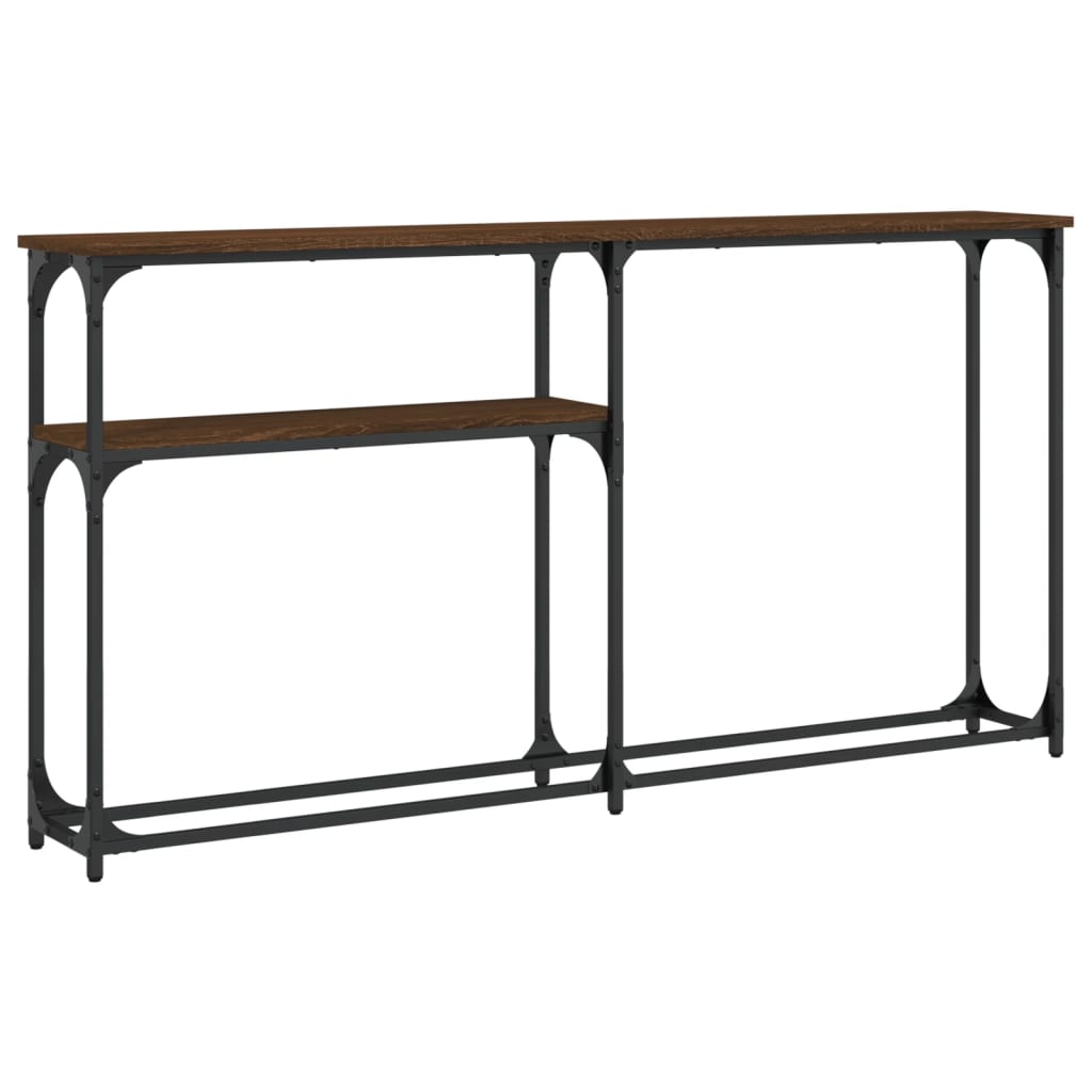 Console Table Brown Oak 145x22.5x75 cm Engineered Wood