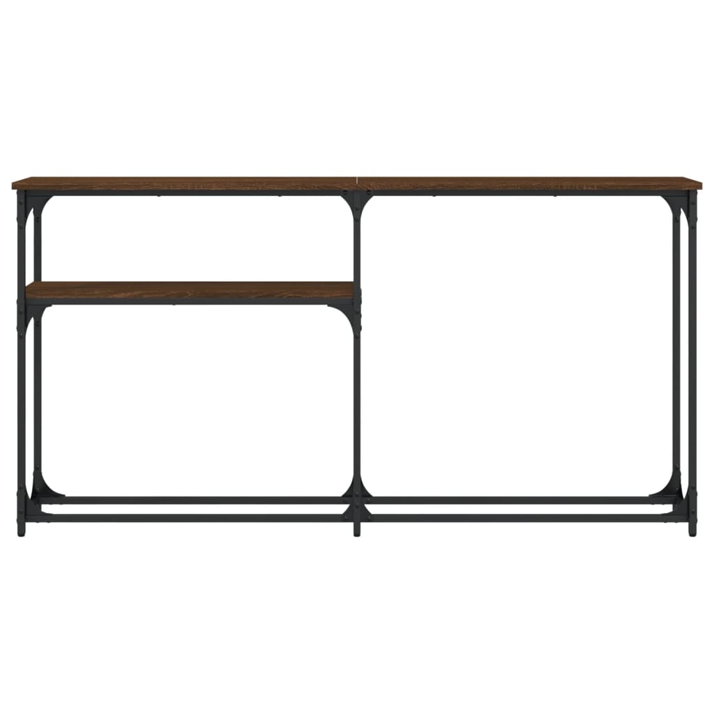 Console Table Brown Oak 145x22.5x75 cm Engineered Wood