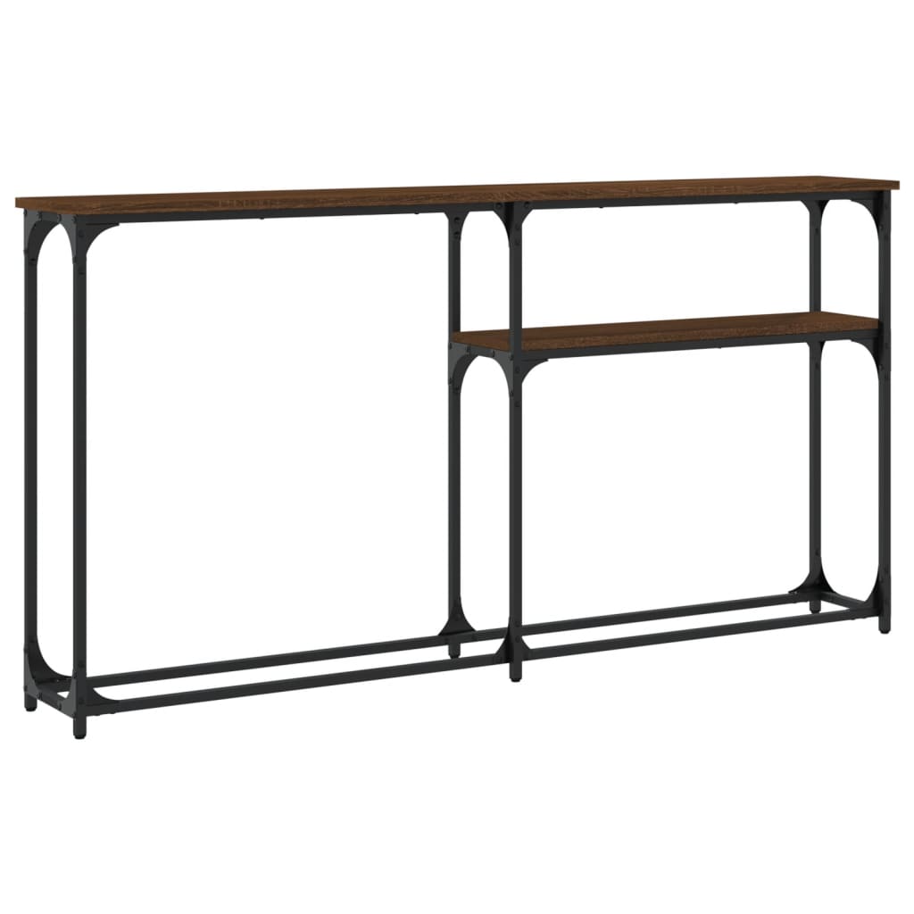 Console Table Brown Oak 145x22.5x75 cm Engineered Wood