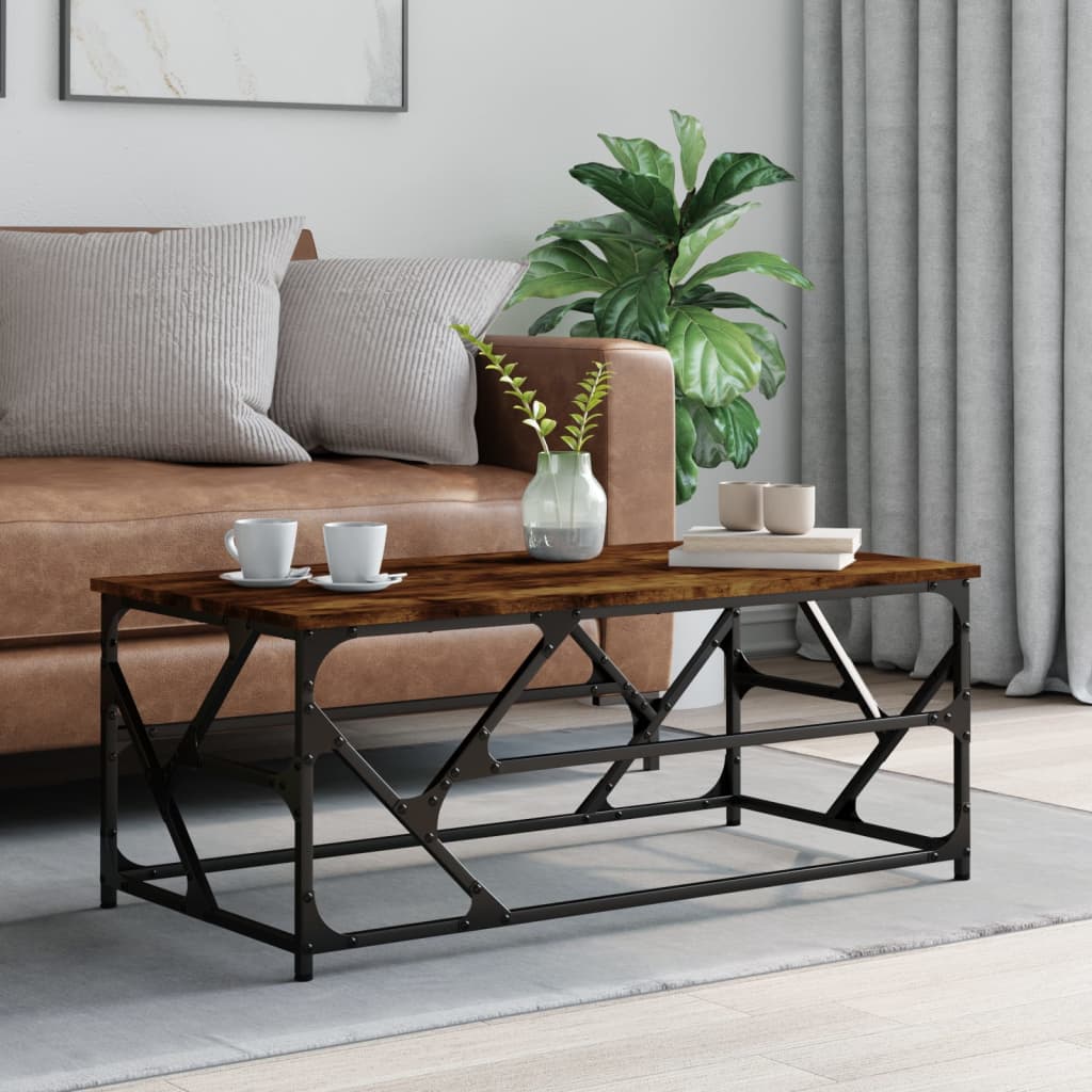 Coffee Table Smoked Oak 100x50x40 cm Engineered Wood